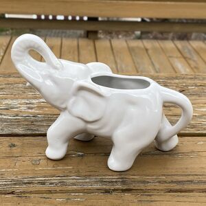 White Ceramic Elephant Creamer Homeessentials